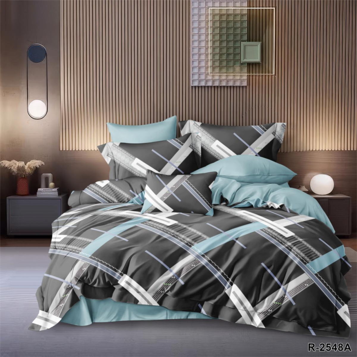 Односпальний комплект постільної білизни ранфорс R-2548A