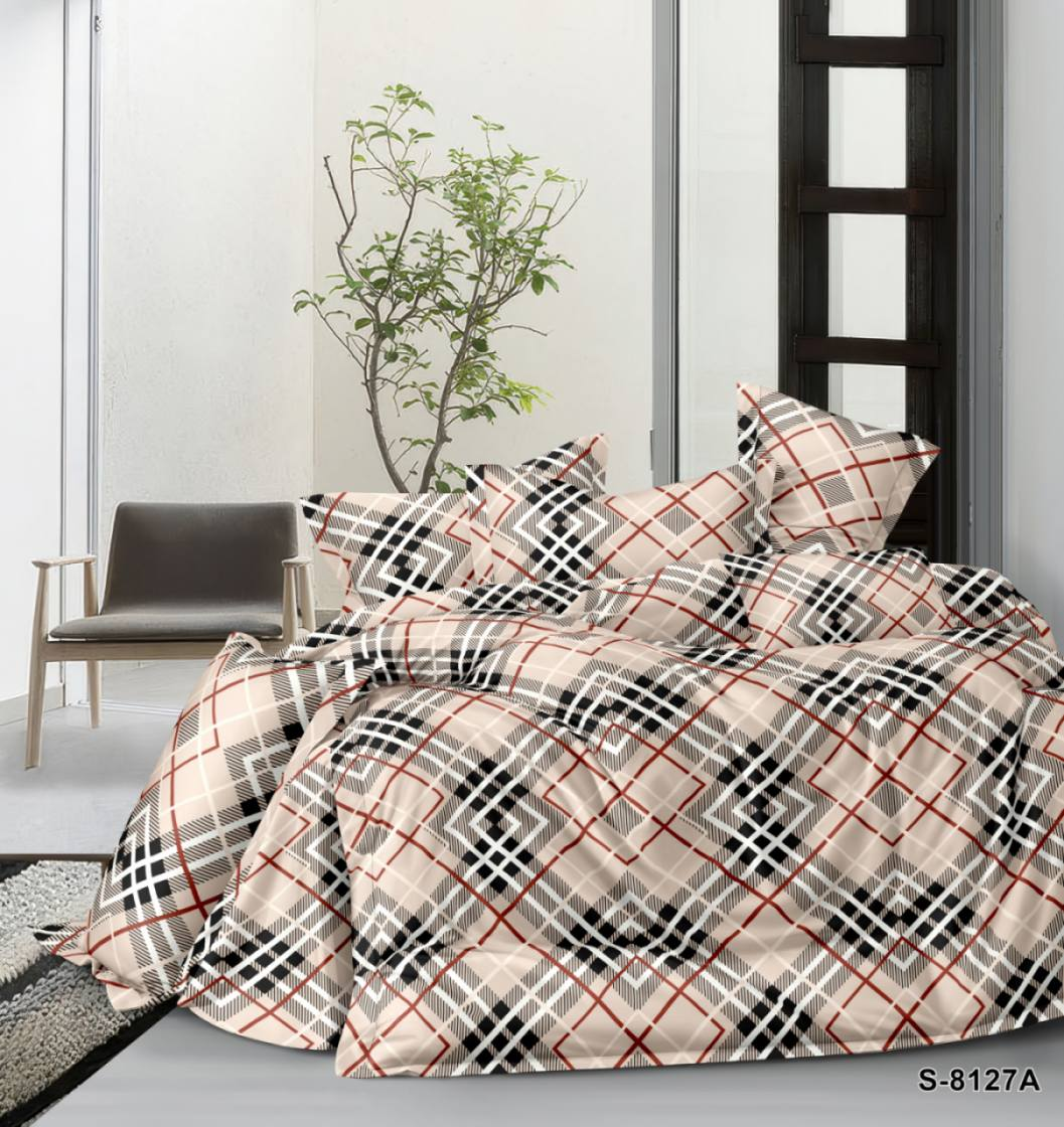 Односпальний комплект постільної білизни сатин S-8127A