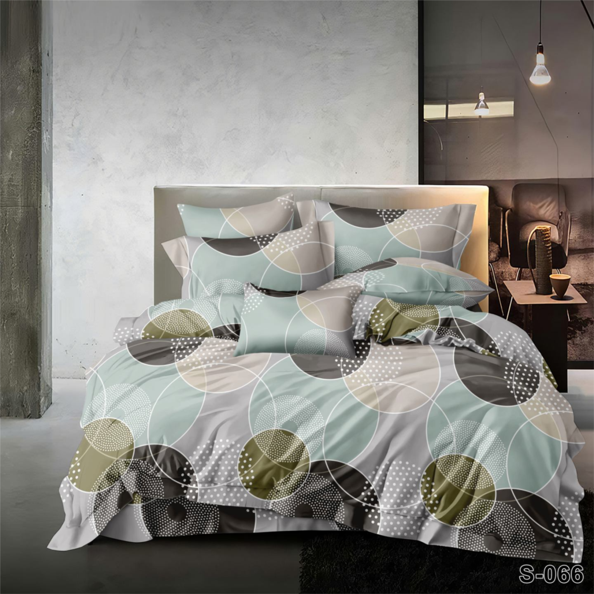 Односпальний комплект постільної білизни сатин S-066