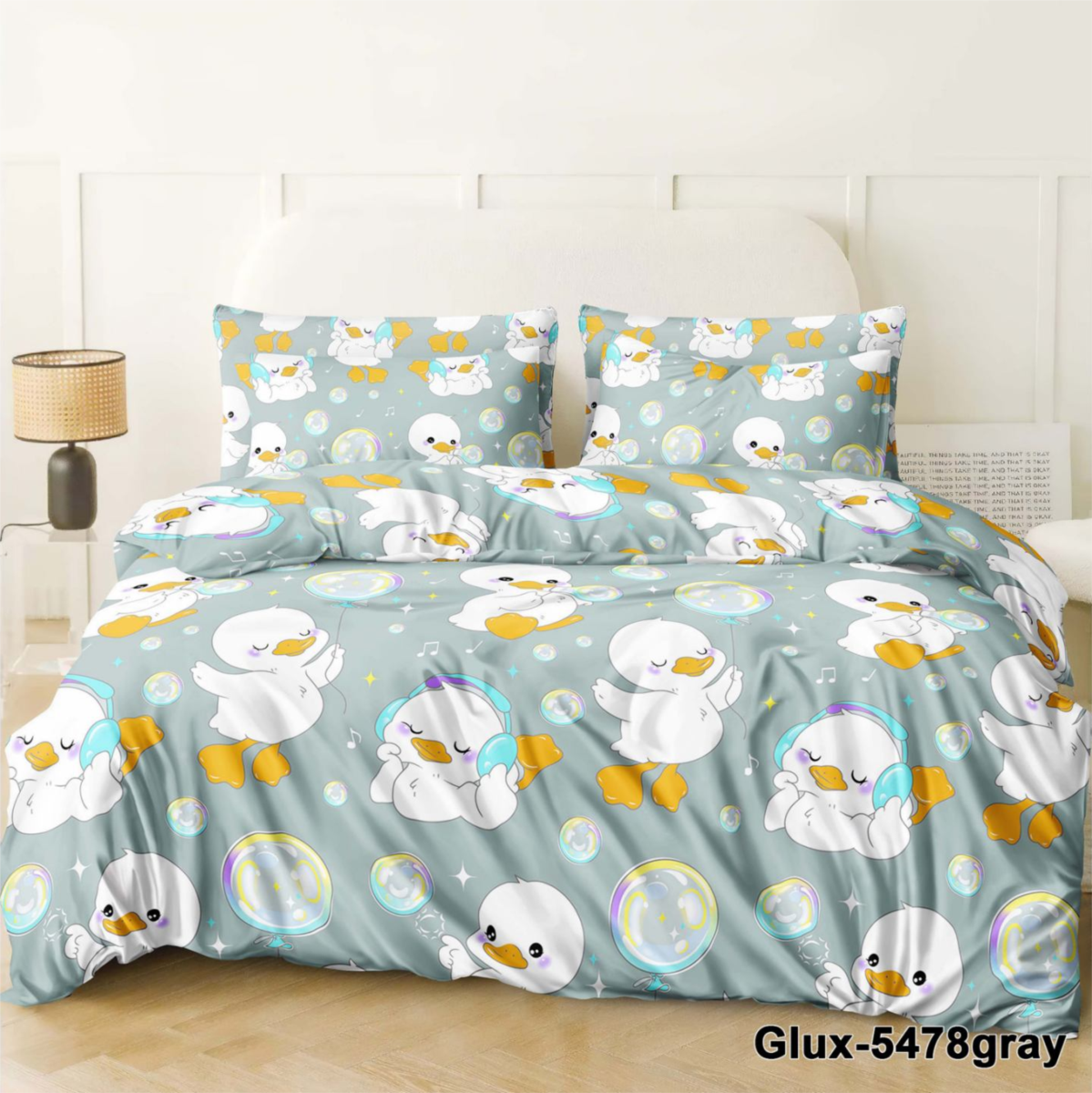 Полуторний комплект дитячої постільної білизни бязь GLUXB-5478gray