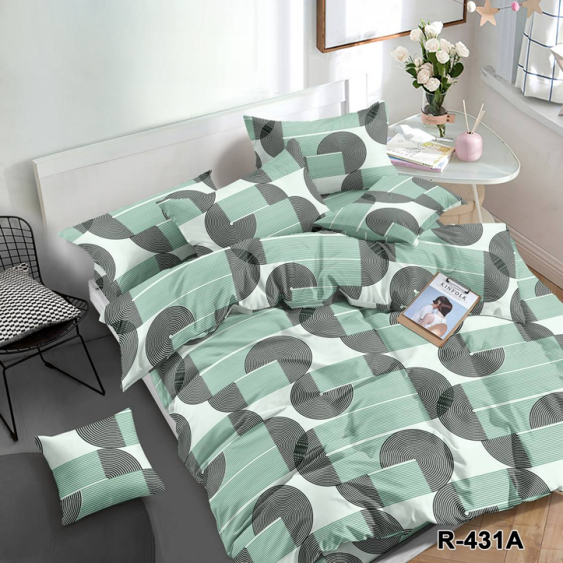 Односпальний комплект постільної білизни ранфорс R-431A